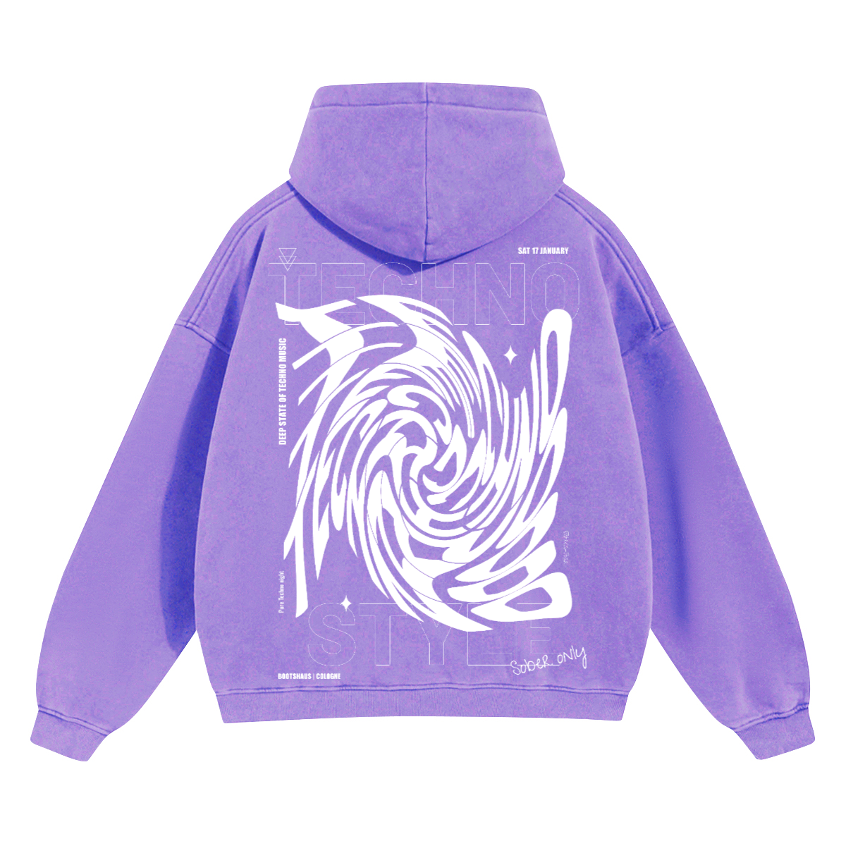 Techno - Cropped Drop Shoulder Hoodie