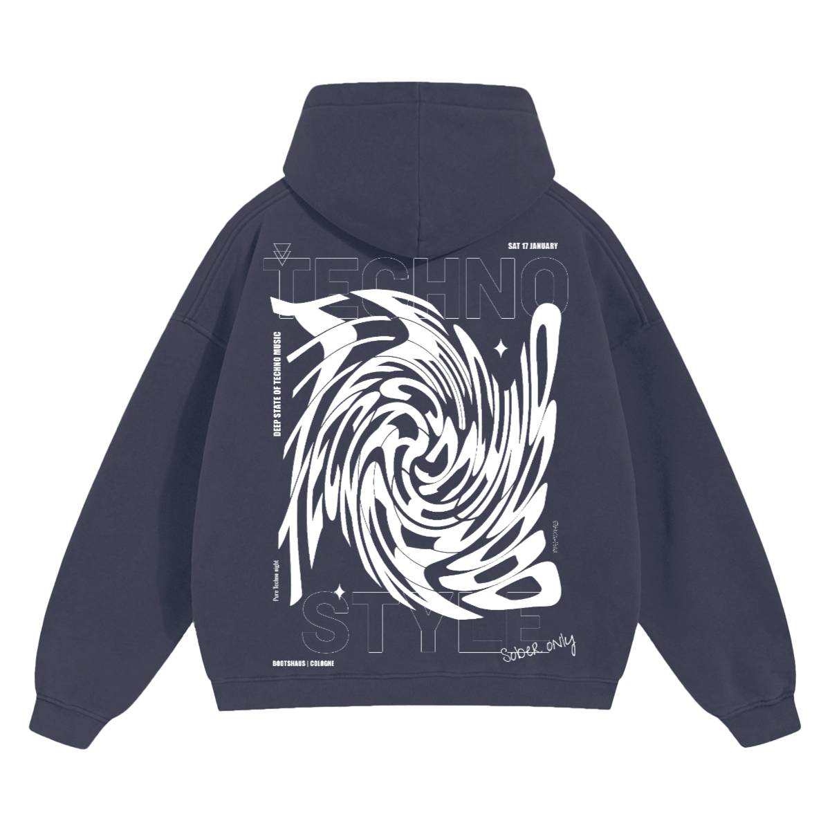 Techno - Cropped Drop Shoulder Hoodie