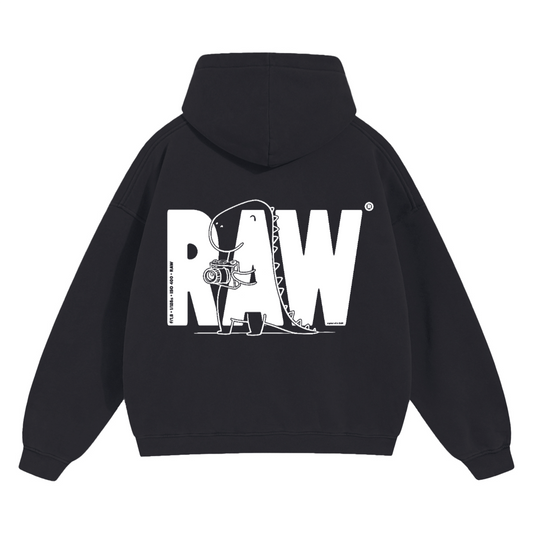 RAW Photograph - Cropped Drop Shoulder Hoodie