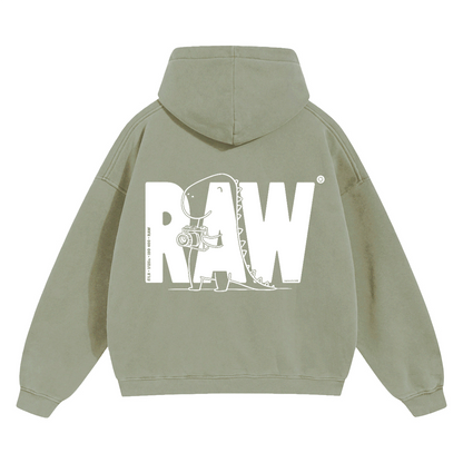 RAW Photograph - Cropped Drop Shoulder Hoodie