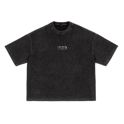 Waffle-Texture Washed Cropped Boxy T-Shirt