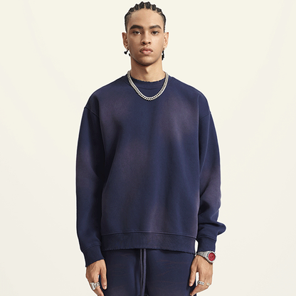 Basic - Round Neck Washed Heavyweight Sweatshirt