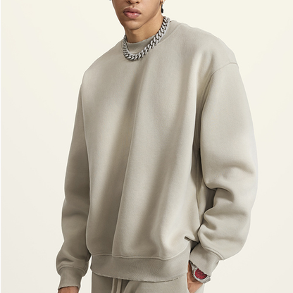 Basic - Round Neck Washed Heavyweight Sweatshirt