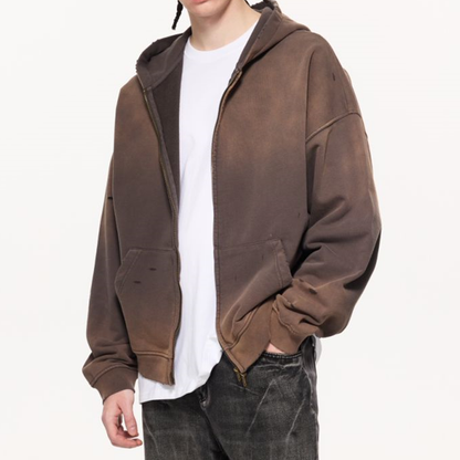 Basic - Washed Zip-Up Hoodie