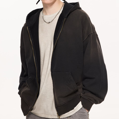 Basic - Washed Zip-Up Hoodie